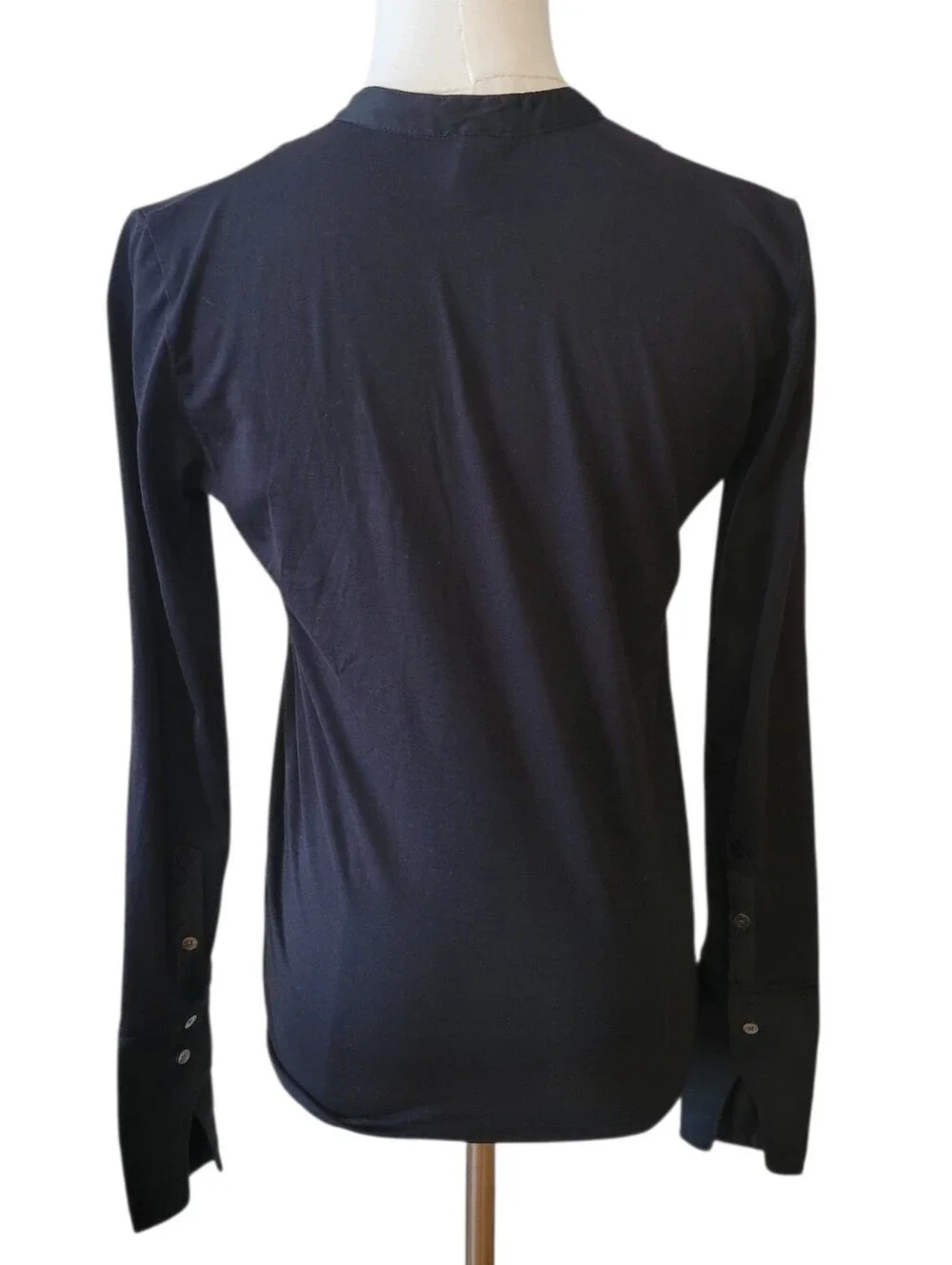 J. Crew Black Tuxedo Pintuck Cotton Top Size XXS